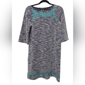 Anthropologie THML Embroidered Tweed Dress, Small